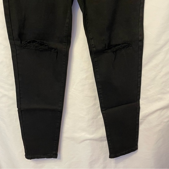 SHEIN Black Distressed Skinny Jeans NWOT Size Large Everyday Jeans Dark Denim - Picture 5 of 12